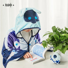 Load image into Gallery viewer, Genshin Impact Cryo Abyss Mage Hooded Plush Blanket
